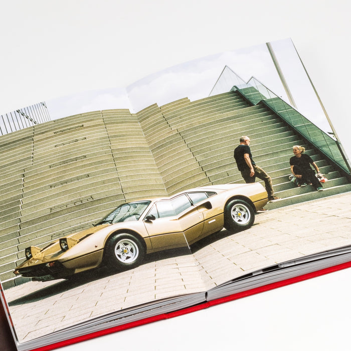 Color image from Bart Kuykens Prancing Horses photo book dedicated to classic Ferraris and their drivers utilizing analog photography only.