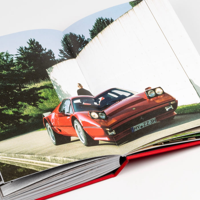 Another page from Bart Kuykens Prancing Horses photo book dedicated to classic Ferraris and their drivers utilizing analog photography only.
