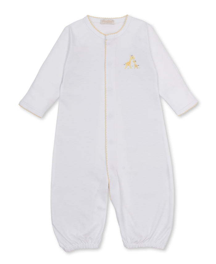 Premier Giraffe Love White/Yellow Hand Emb. Conv. Gown