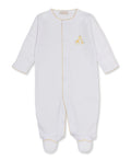 Premier Giraffe Love White/Yellow Hand Emb. Footie