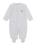 Premier Noah's Ark White/Silver Hand Emb. Footie