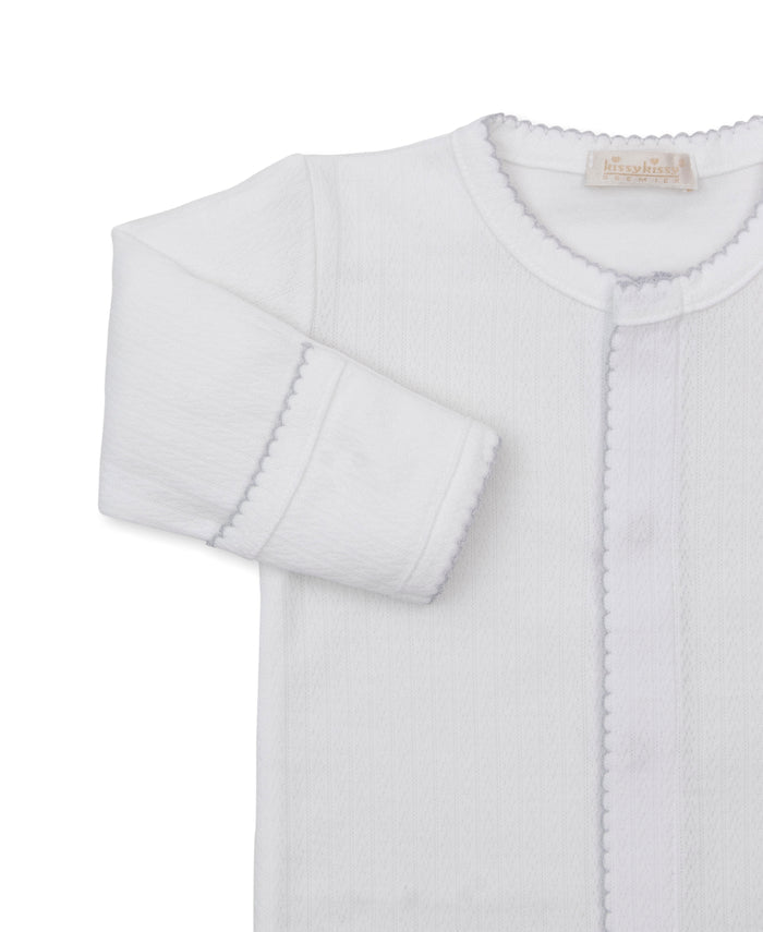 Premier Noah's Ark White/Silver Hand Emb. Footie