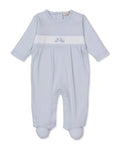 Premier Springtime Bunny Fun Blue Hand Emb. Footie