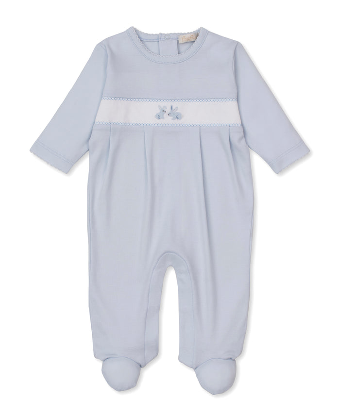 Premier Springtime Bunny Fun Blue Hand Emb. Footie