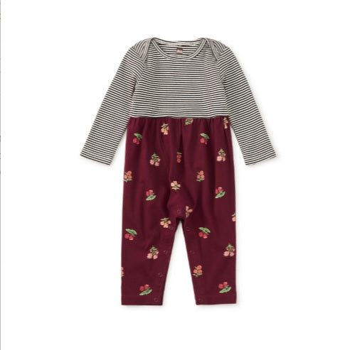 Print Mix Baby Romper- Midnight Posy