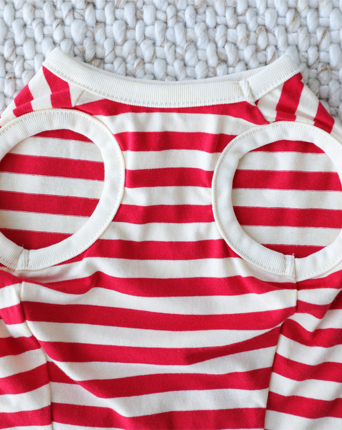 red striped dog tank lightweight cotton dog shirt sporty striped dog apparel