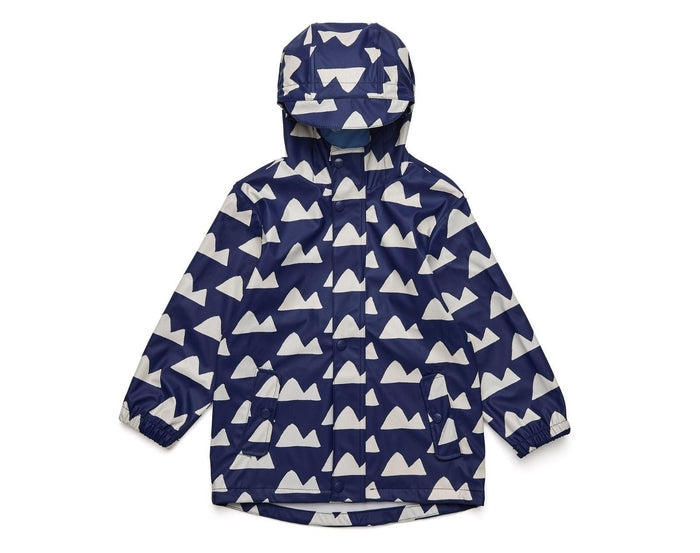 Snapper Rock - Fleece Lined Recycled Waterproof Raincoat - Mountains - Available at www.tenlittle.com
