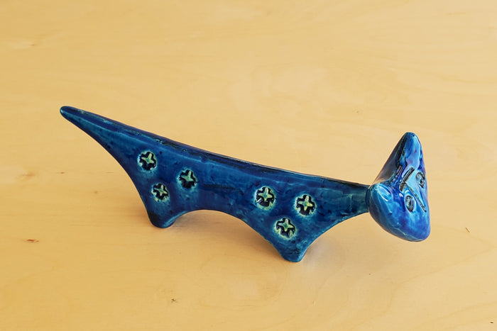 Bitossi Rimini Blue Cat with Triangular Face