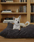 Roscoe Charcoal Splatter Sweatshirt Dog Bed made with our favorite sweatshirt material