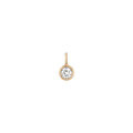 Round Lab Grown White Sapphire Bezel Pendant Vermeil Yellow Gold First
