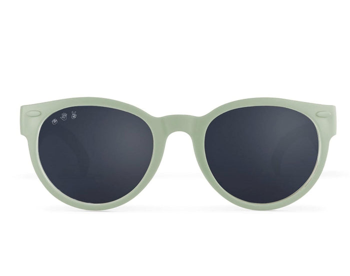 Front view of Roshambo Round Sunglasses - Sage Green. Available at www.tenlittle.com