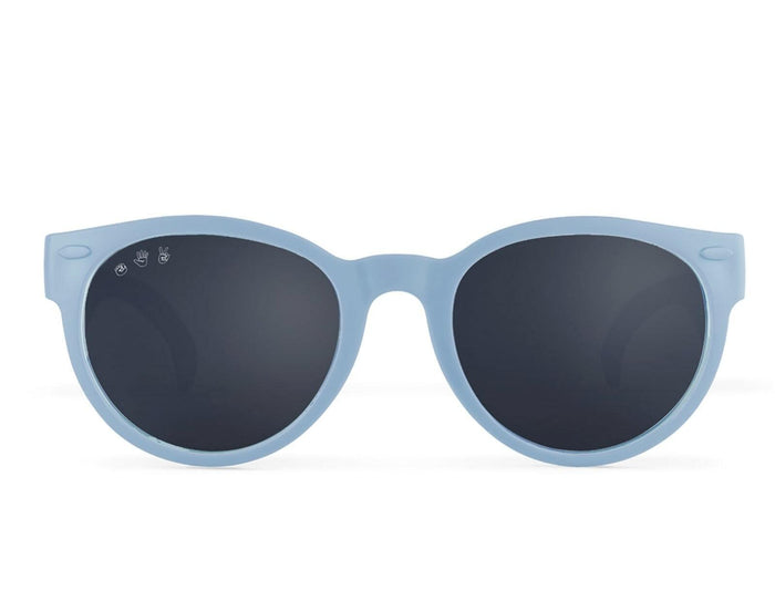 Front view of Roshambo Round Sunglasses - Cloudy Blue. Available at www.tenlittle.com