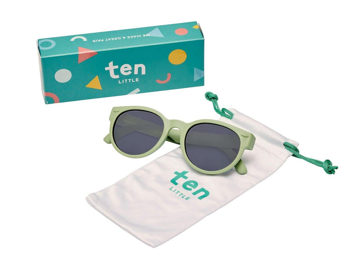 Roshambo Round Sunglasses with dust pouch - Sage Green. Available at www.tenlittle.com