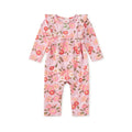 Ruffle Shoulder Baby Romper- Rosa Canina