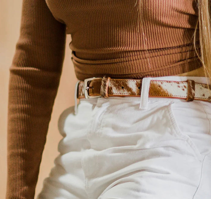 Sal- cowhide leather belt