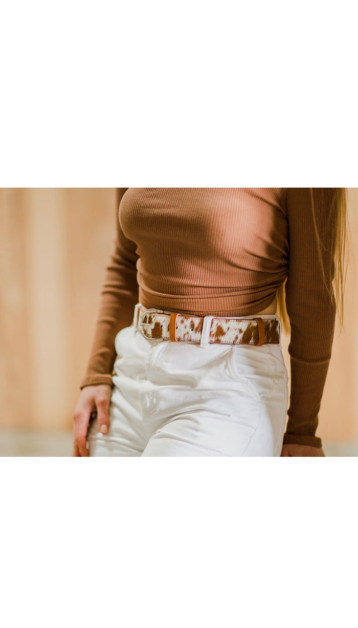 Sal- (WIDE) leather cowhide belt