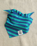 Saltwater Taffy Blue + Green Stripe Bandana dog bandana with blue green striped