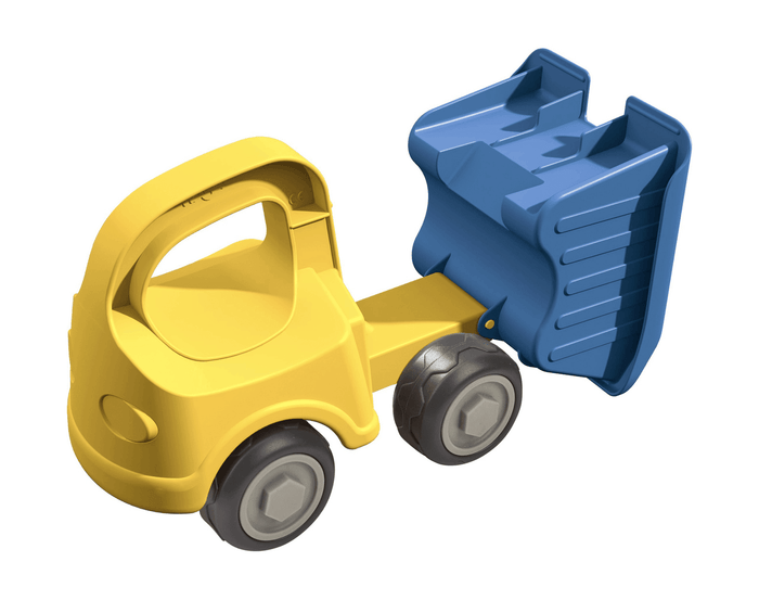 Front and side view of HABA Sand Dump Truck. Available at www.tenlittle.com