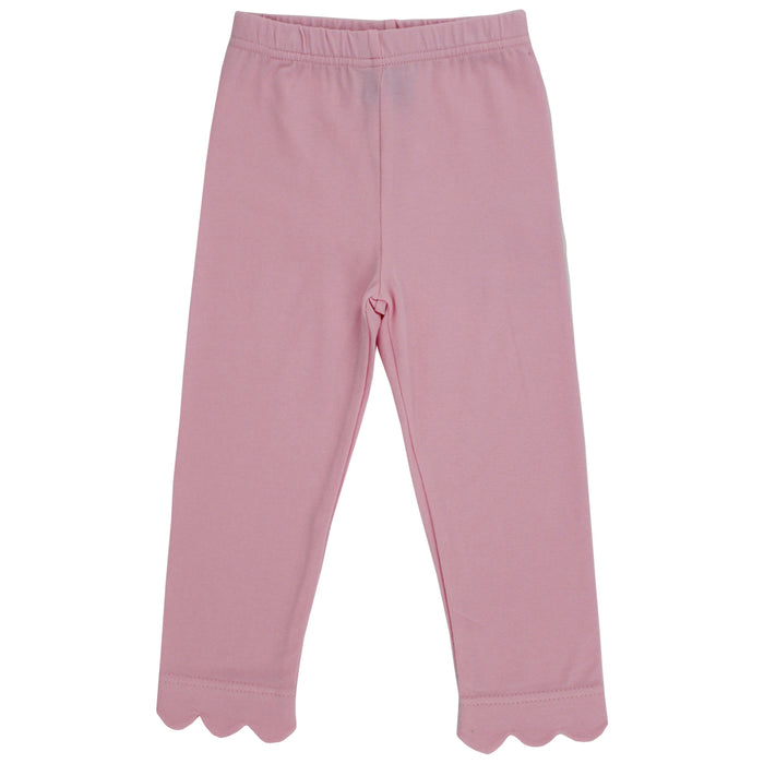 Scalloped Leggings - Pink Knit