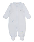 SCE Jungle Hang Out Blue Hand Emb. Stripe Footie