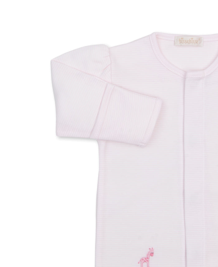 SCE Jungle Hang Out Pink Hand Emb. Stripe Footie