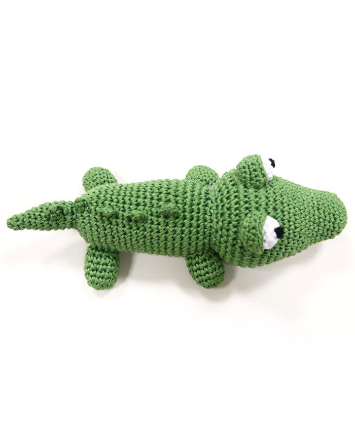 fun squeaky dog toy with crochet texture, enrichment toy for interactive play and mental stimulation