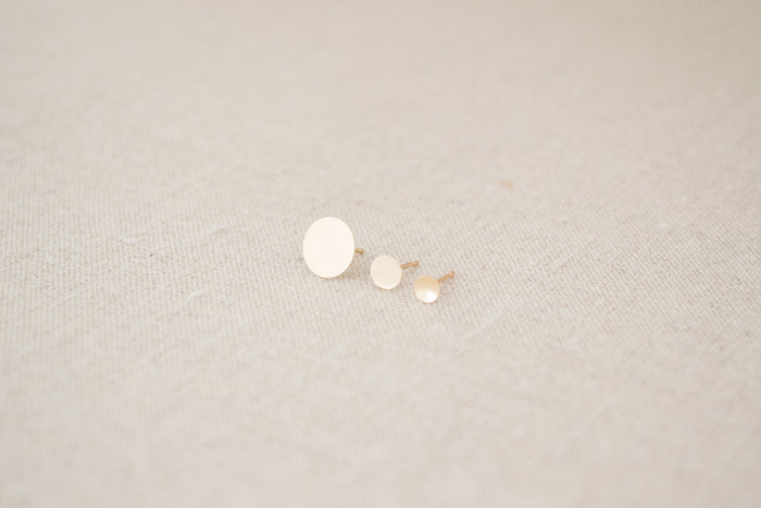 Kathleen Whitaker Dot Studs Earring 14k gold medium large small XL