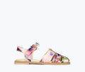 Freda Salvador SERA Fisherman Sandal in watercolor satin, front view showing elegant design and stylish straps.