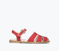 FREDA SALVADOR SERA FISHERMAN SANDAL in scarlet red with front view, featuring a classic fisherman style with open toe design.
