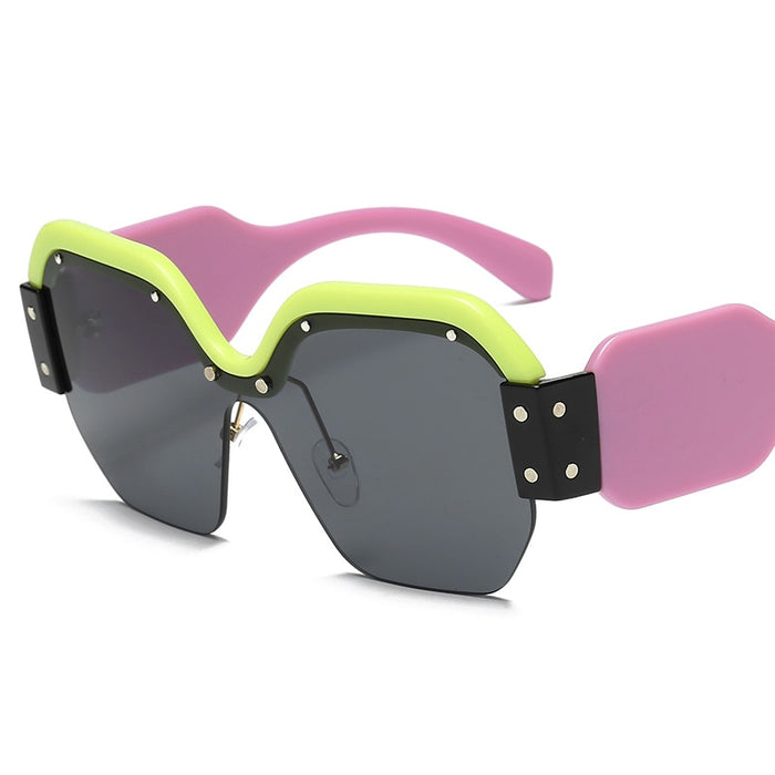Sexy Rimless Oversized Sunglasses Women Vintage 2019