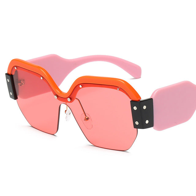Sexy Rimless Oversized Sunglasses Women Vintage 2019