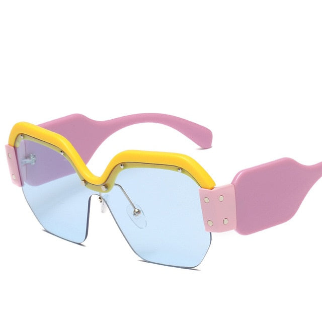 Sexy Rimless Oversized Sunglasses Women Vintage 2019
