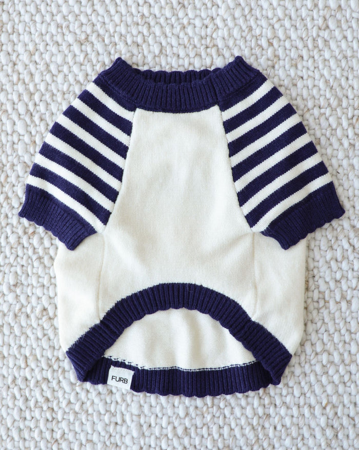 nautical dog sweater with soft knit fabric, stylish striped pet clothing for everyday comfort