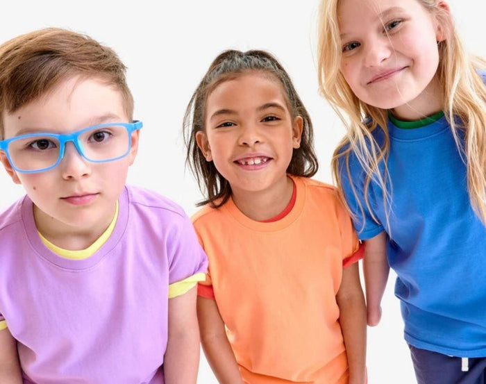 Kids wearing Primary Short Sleeve Classic Tee in Assorted Colors - 3 Pack. Available at www.tenlittle.com