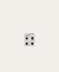 Silver Enamel Dice Big Bead in Sterling Silver