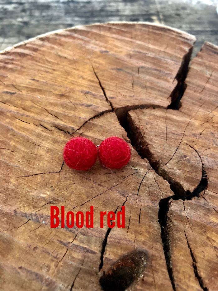 small felt ball earrings