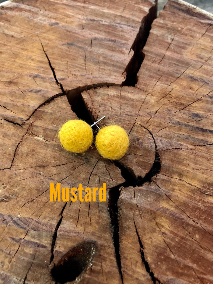 small felt ball earrings