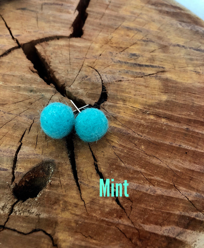 small felt ball earrings