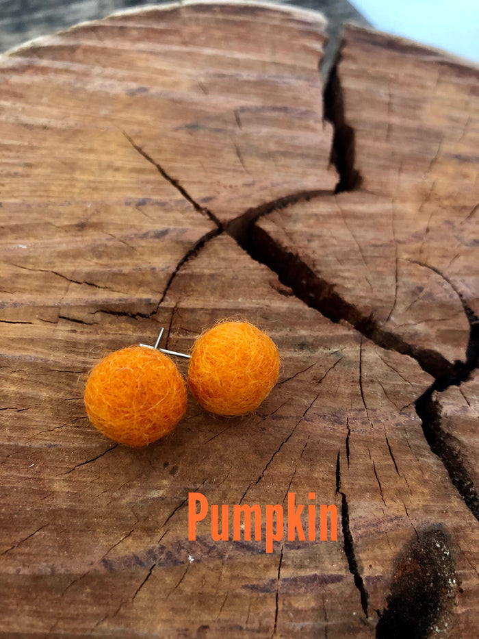 small felt ball earrings