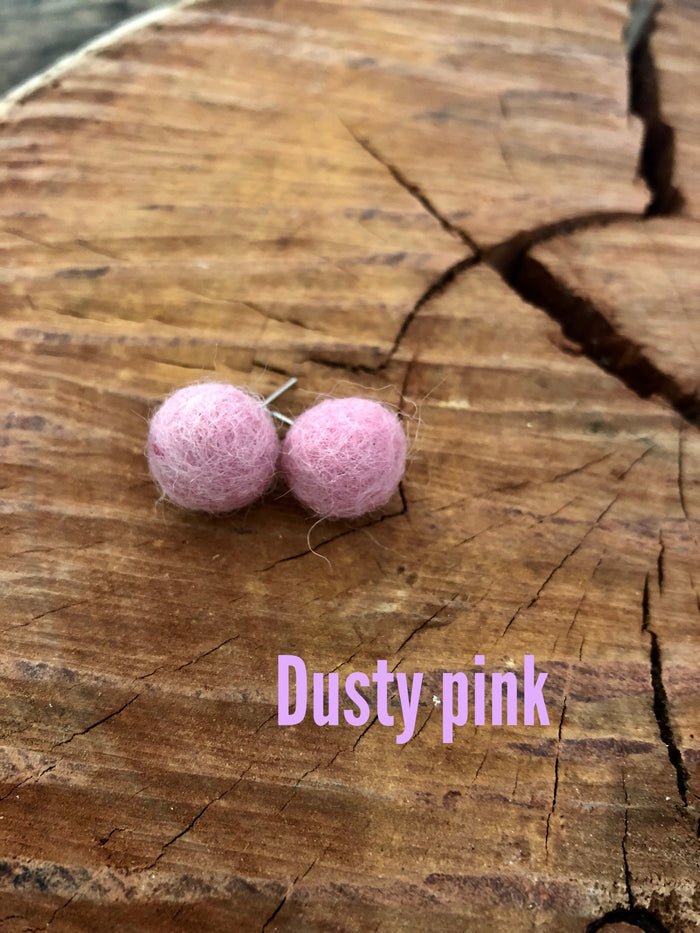 small felt ball earrings