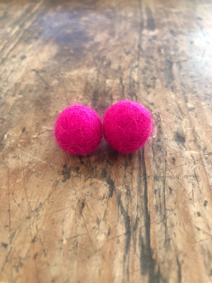small felt ball earrings
