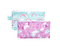 Front view of Bumkins Small Reusable Snack Bag - 2 Pack- Rainbows. Available at www.tenlittle.com
