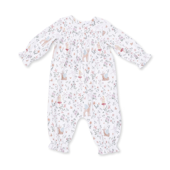 Smocked Long Sleeve Romper-Enchanted Woodland