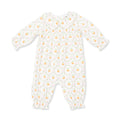 Smocked Long Sleeve Romper-Pretty Pumpkin Trellis