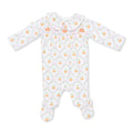Smocked Peter Pan Snap Footie-Pretty Pumpkin Trellis
