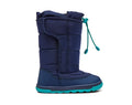 Side view of Ten Little Snow Boots with velcro closure - Navy Blue. Available at www.tenlittle.com