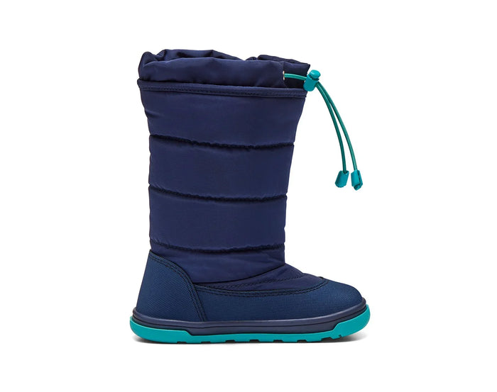 Side view of Ten Little Snow Boots - Navy Blue. Available at www.tenlittle.com