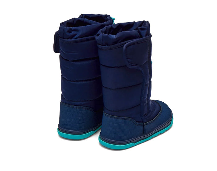 Back view of Ten Little Snow Boots - Navy Blue. Available at www.tenlittle.com