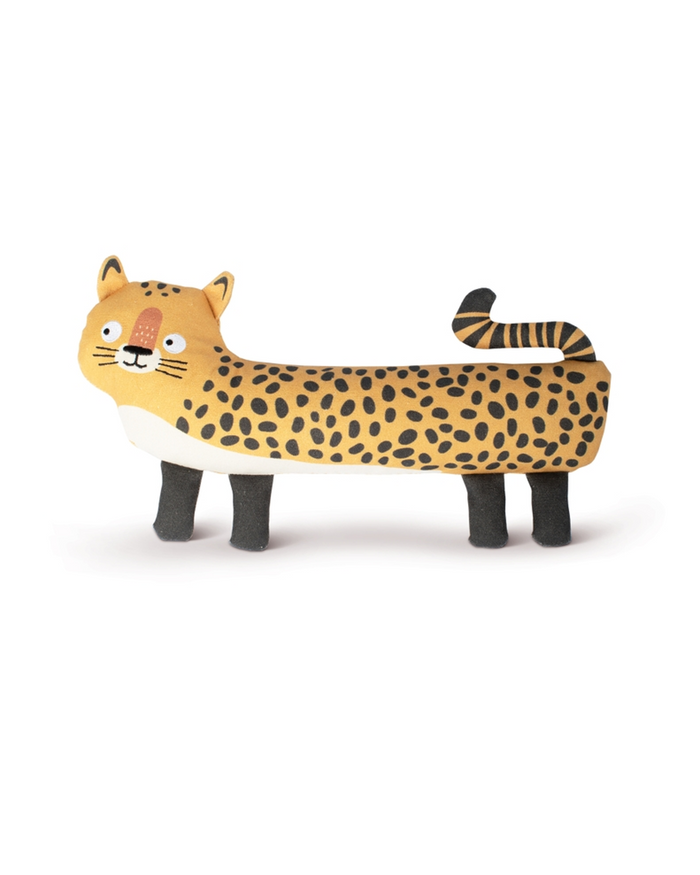 Cheetah-inspired dog toy for small, medium, and large breeds. Non-toxic dog toy.