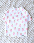 Cute strawberry-patterned shirt perfect for spring pups